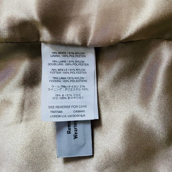 J Crew Italian Stadium-Cloth Wool by Nello Gori Cocoon Peacoat Women’s Size 10P - Picture 15 of 16